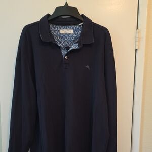 Navy Blue Long Sleeve Polo Shirt